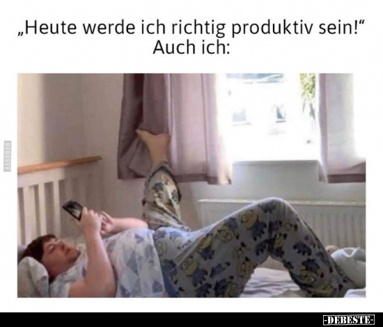 "Heute werde ich richtig produktiv sein!".. - Lustige Bilder | DEBESTE.de