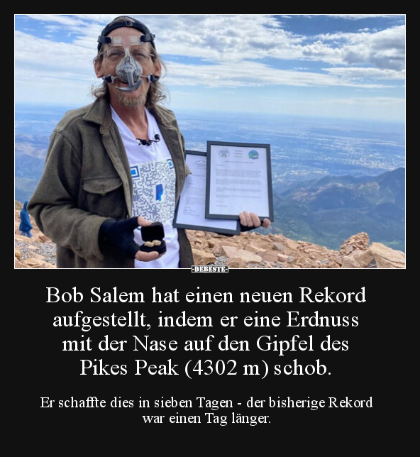 Bob Salem hat einen neuen Rekord aufgestellt, indem er.. - Lustige Bilder | DEBESTE.de