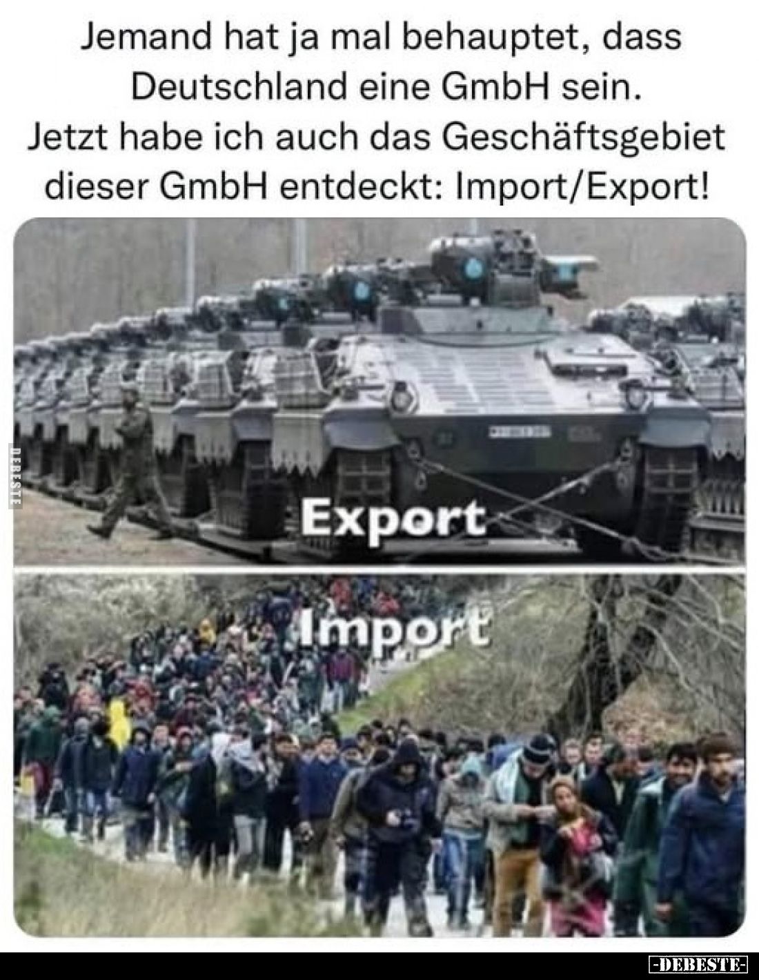 Jemand hat ja mal behauptet, dass Deutschland eine GmbH sein. Jetzt habe ich auch das Geschäftsgebiet dieser GmbH entdeckt: I...