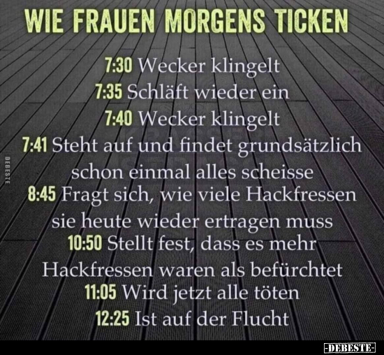 Wie Frauen morgens ticken.. - Lustige Bilder | DEBESTE.de