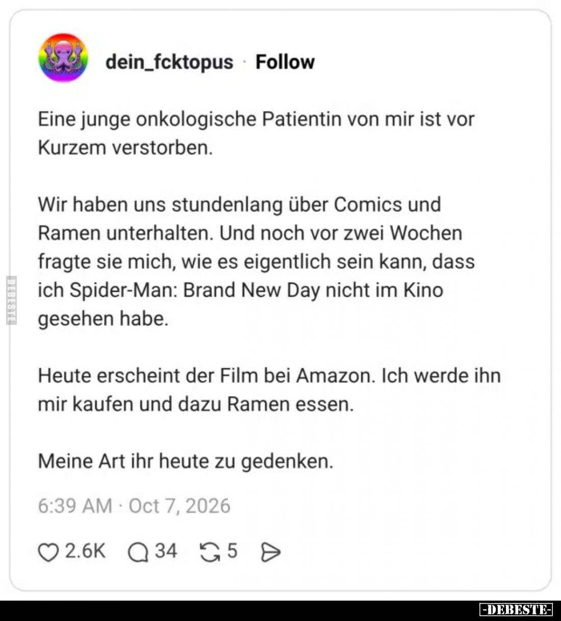 Eine junge onkologische Patientin von mir ist vor Kurzem.. - Lustige Bilder | DEBESTE.de