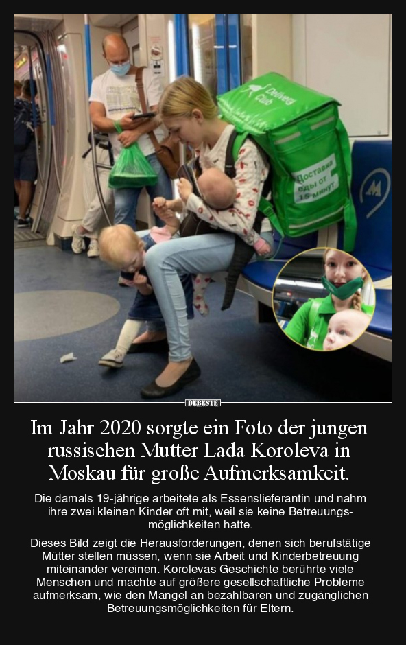 Im Jahr 2020 sorgte ein Foto der jungen russischen Mutter.. - Lustige Bilder | DEBESTE.de