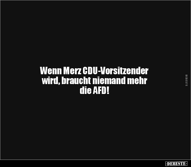 Wenn Merz CDU-Vorsitzender wird, braucht niemand mehr die.. - Lustige Bilder | DEBESTE.de