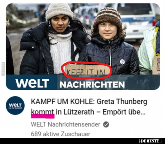 Kampf um Kohle: Greta Thunberg kommt in Lützerath... - Lustige Bilder | DEBESTE.de