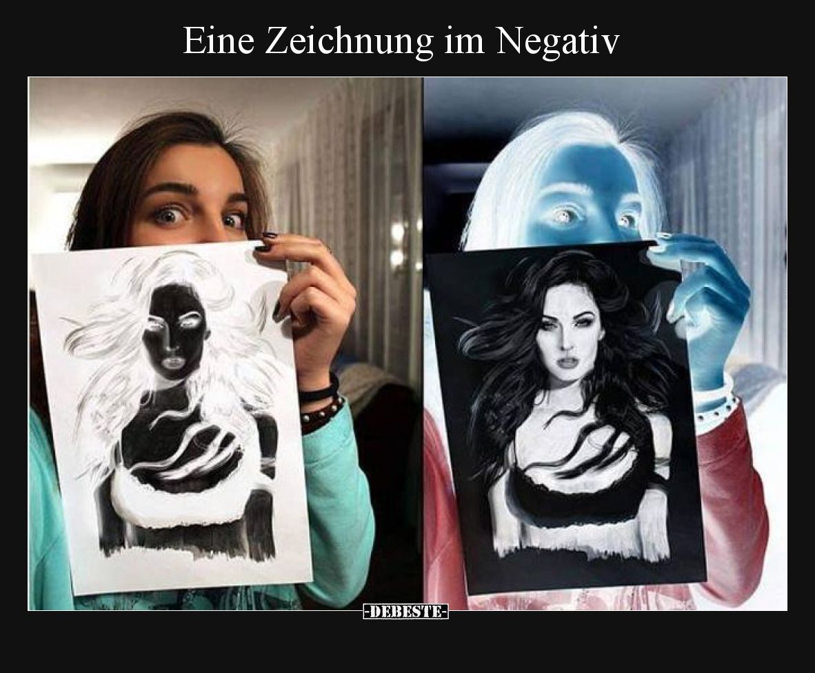 Eine Zeichnung im Negativ