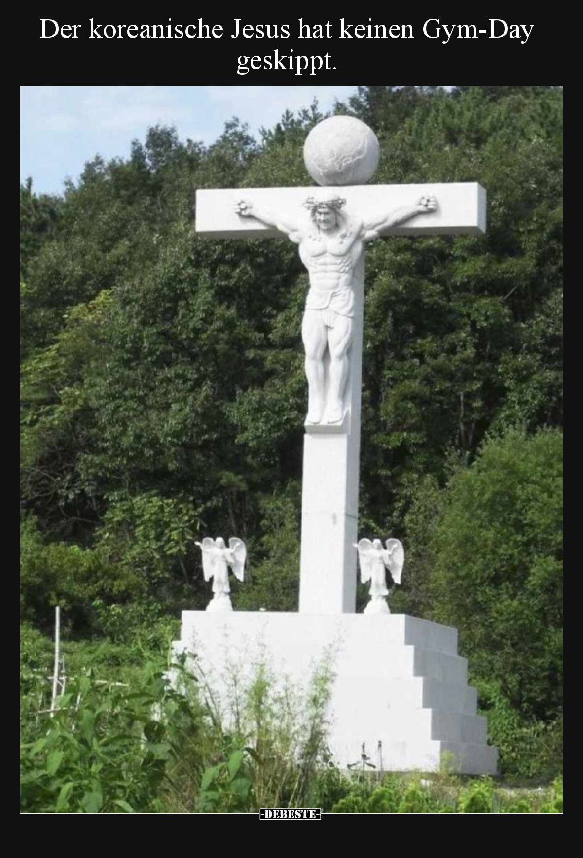 Der koreanische Jesus hat keinen Gym-Day geskippt.