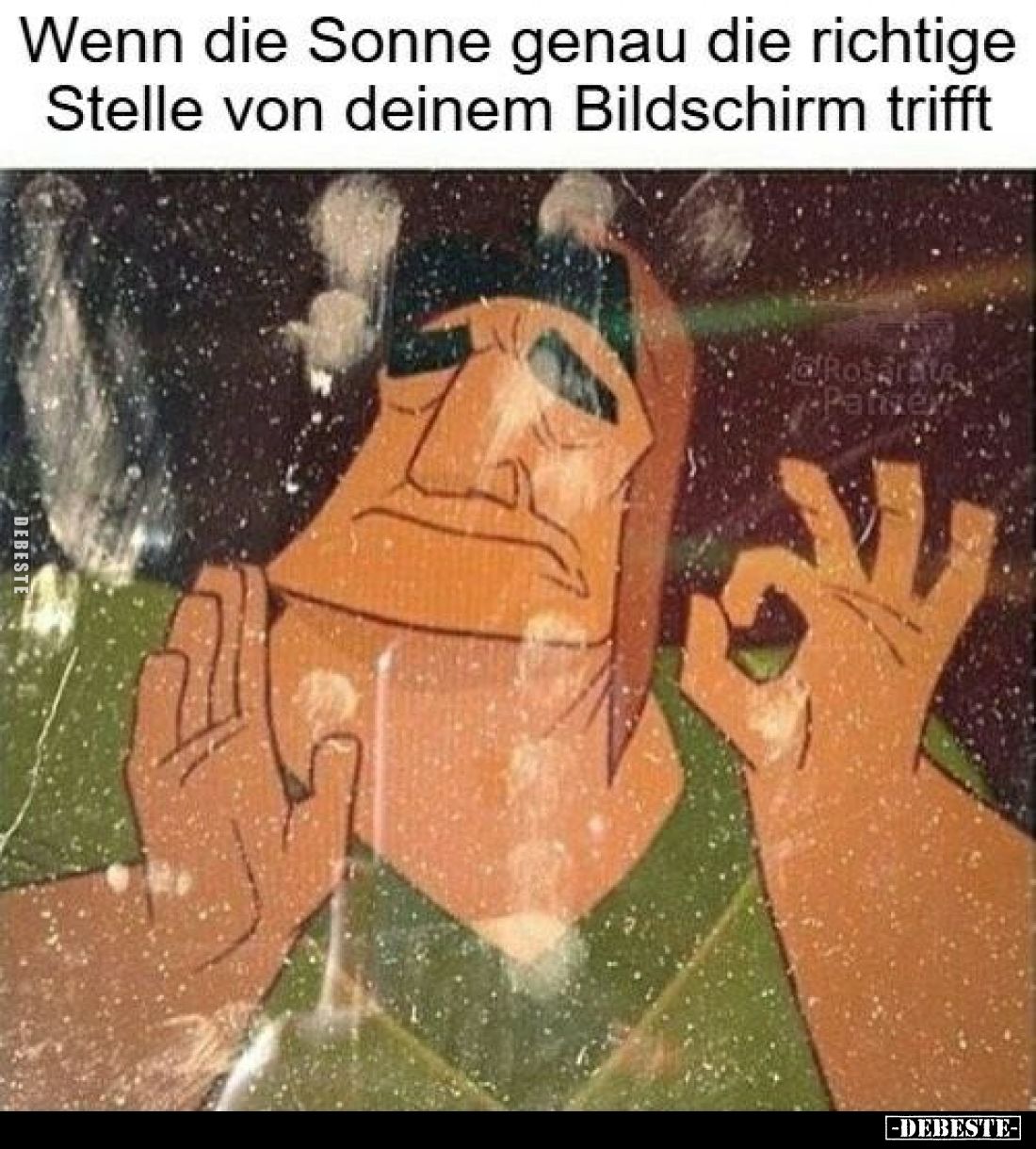 Wenn die Sonne genau die richtige Stelle von deinem Bildschirm trifft