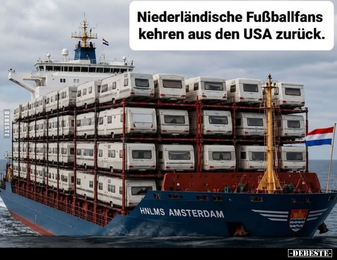Niederländische Fußballfans kehren aus den USA zurück.