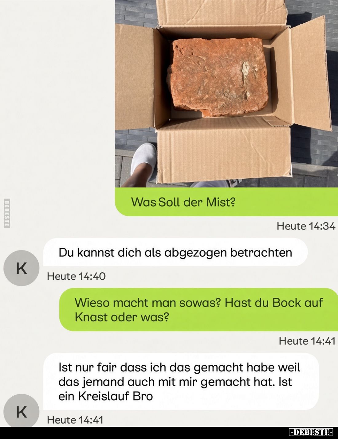 Was soll der Mist?

Du kannst dich als abgezogen betrachten.

Wieso macht man sowas? Hast du Bock auf Knast oder was?

...