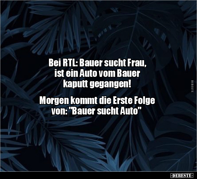 Bei RTL: Bauer sucht Frau, ist ein Auto vom Bauer kaputt.. - Lustige Bilder | DEBESTE.de
