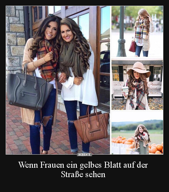 Wenn Frauen ein gelbes Blatt auf der Straße sehen.. - Lustige Bilder | DEBESTE.de