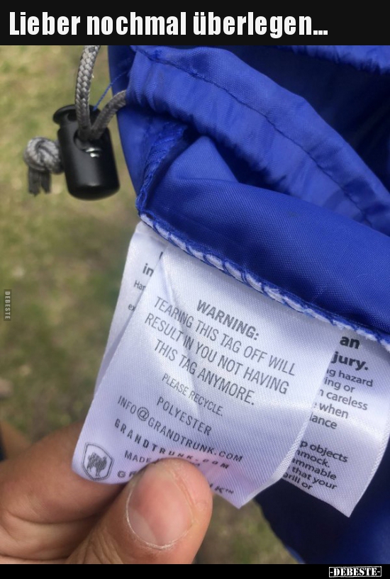 Lieber nochmal überlegen...