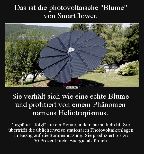 Das ist die photovoltaische "Blume" von Smartflower... - Lustige Bilder | DEBESTE.de