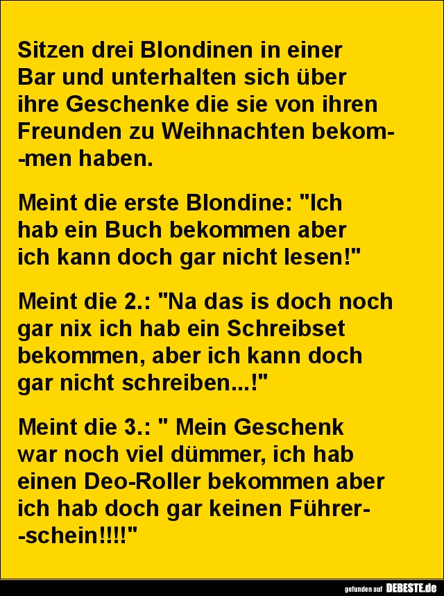 Sitzen drei Blondinen in einer Bar und unterhalten sich.. - Lustige Bilder | DEBESTE.de