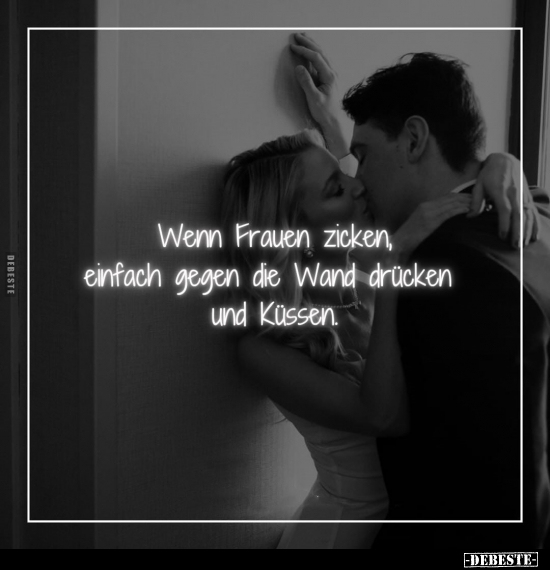 Wenn, Frauen, Wand, Drücken, Küssen