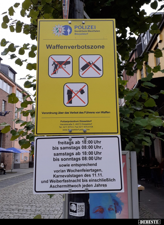 Waffenverbotszone.. - Lustige Bilder | DEBESTE.de