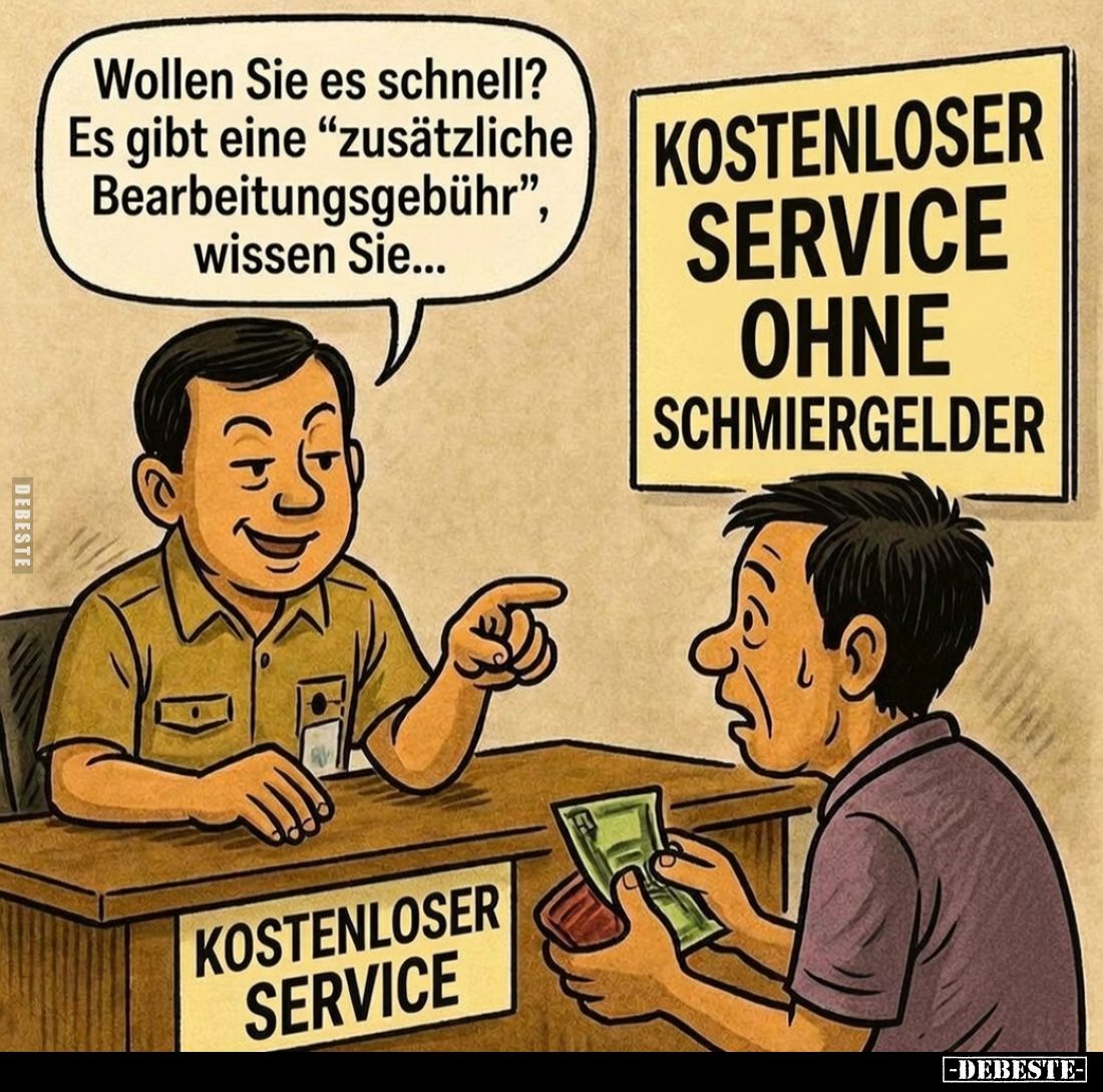 Wollen Sie es schnell? Es gibt eine "zusätzliche Bearbeitungsgebühr", wissen Sie...