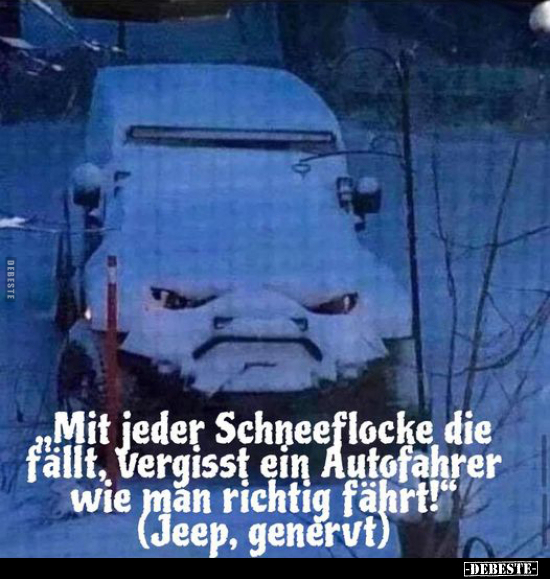 "Mit jeder Schneeflocke die fällt, vergisst ein Autofahrer.." - Lustige Bilder | DEBESTE.de