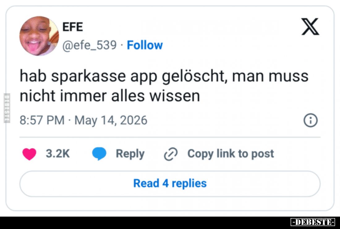 Hab Sparkasse App gelöscht, man muss nicht immer alles wissen