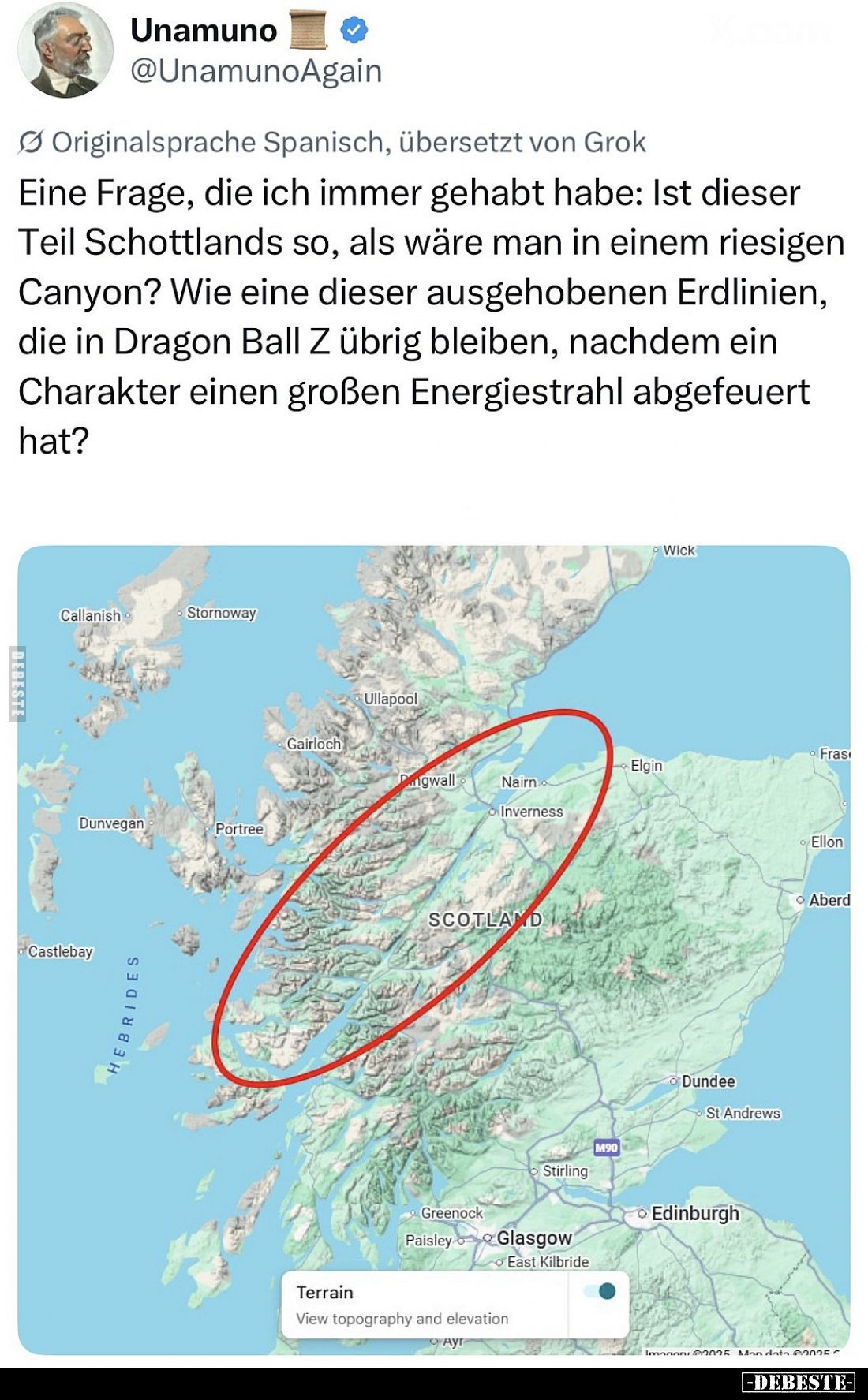Eine Frage, die ich immer gehabt habe: Ist dieser Teil Schottlands so, als wäre man in einem riesigen Canyon?
Wie eine diese...