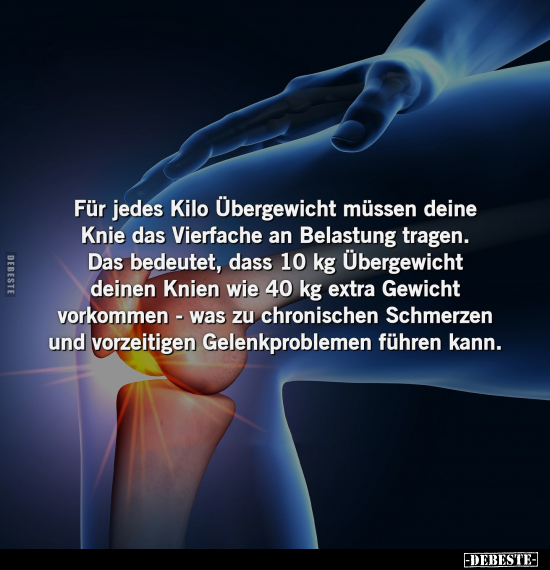 Für jedes Kilo Übergewicht müssen deine Knie das Vierfache.. - Lustige Bilder | DEBESTE.de