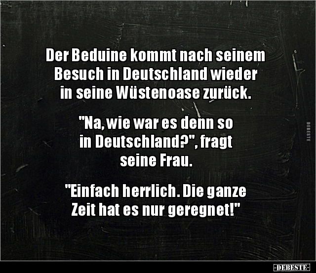 Der Beduine kommt nach seinem Besuch in Deutschland.. - Lustige Bilder | DEBESTE.de