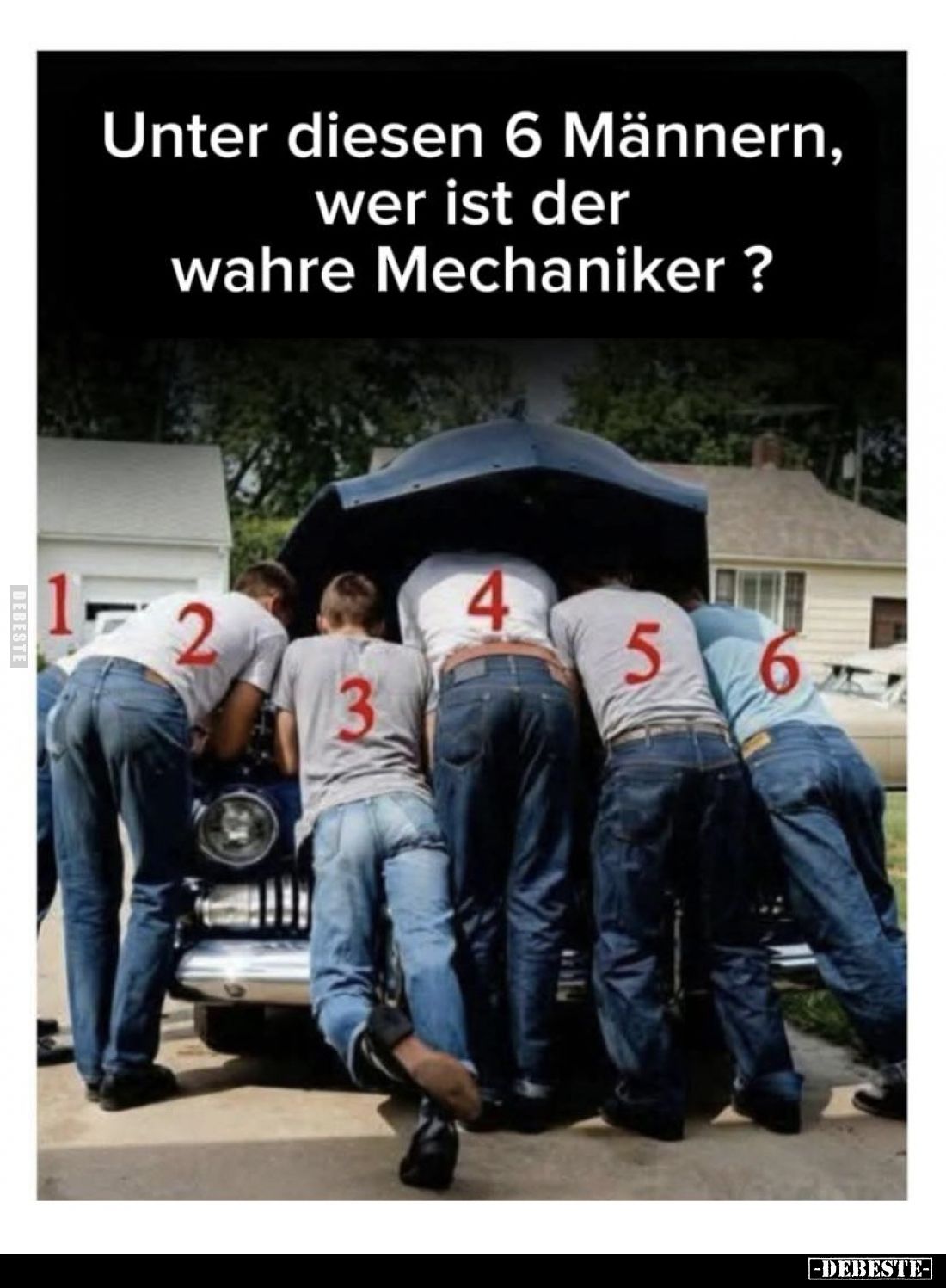 Unter diesen 6 Männern, wer ist der wahre Mechaniker?