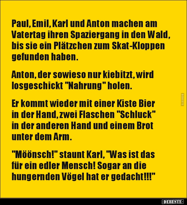 Paul, Emil, Karl und Anton machen am Vatertag ihren.. - Lustige Bilder | DEBESTE.de