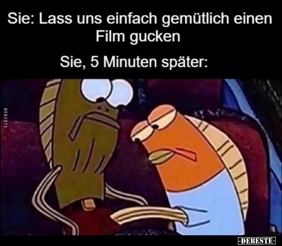 Sie: Lass uns einfach gemütlich einen Film gucken.. - Lustige Bilder | DEBESTE.de