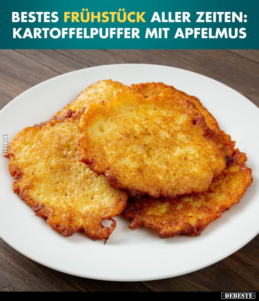 Bestes Frühstück aller Zeiten: Kartoffelpuffer mit Apfelmus.