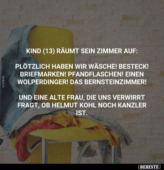 Kind (13) räumt sein Zimmer auf.. - Lustige Bilder | DEBESTE.de