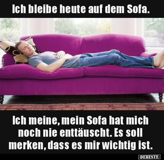 Ich bleibe heute auf dem Sofa... - Lustige Bilder | DEBESTE.de