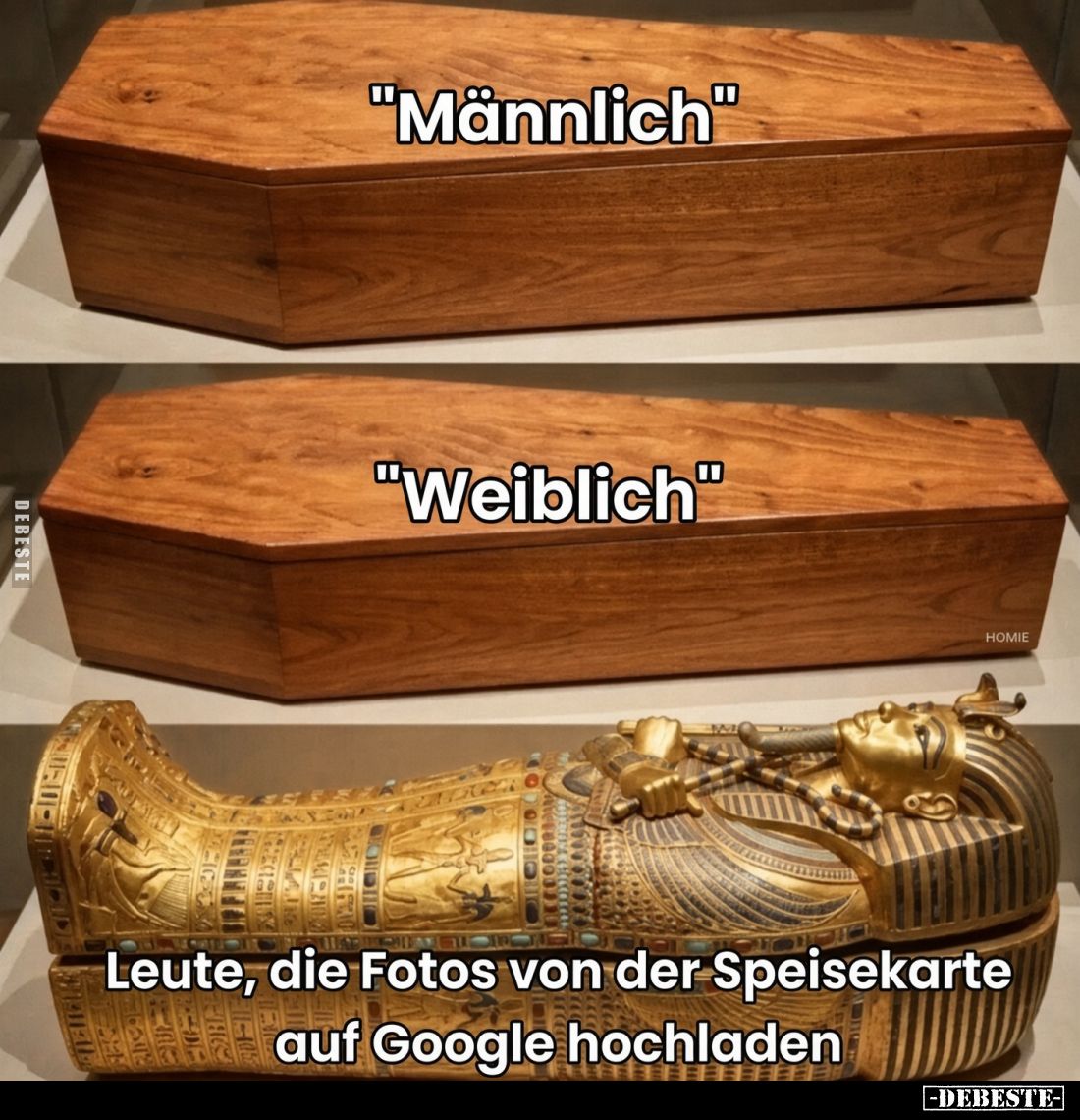 "Männlich"
 - 
"Weiblich"
 - 
Leute, die Fotos von der Speisekarte auf Google hochladen