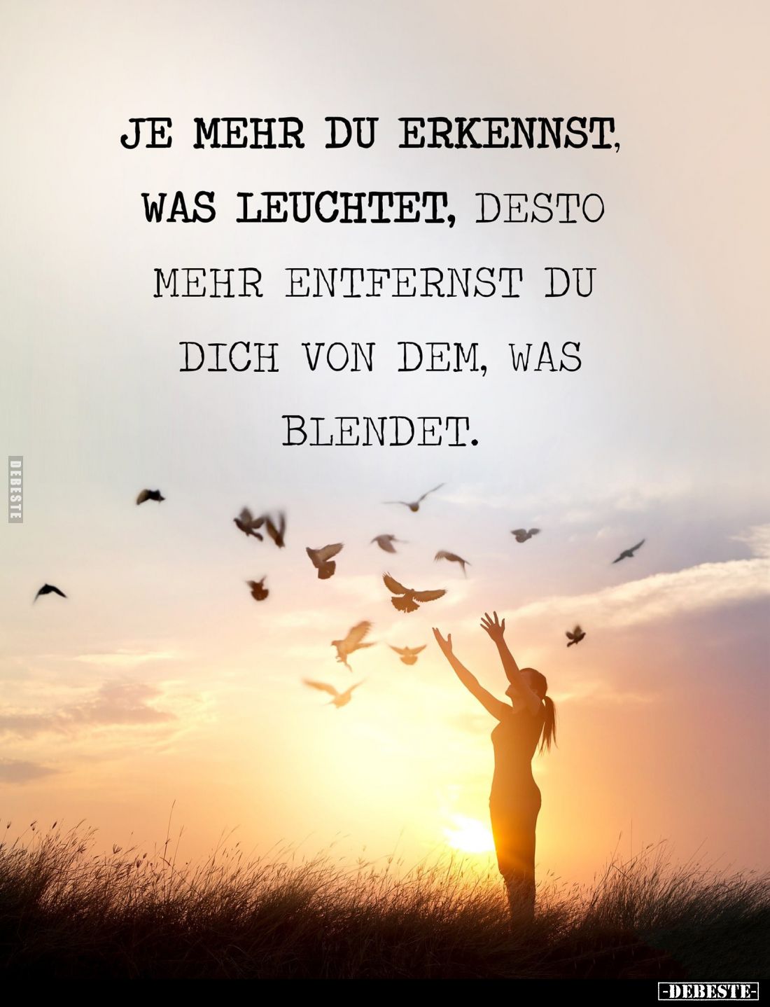 Je mehr du erkennst, was leuchtet, desto mehr entfernst du dich von dem, was blendet.