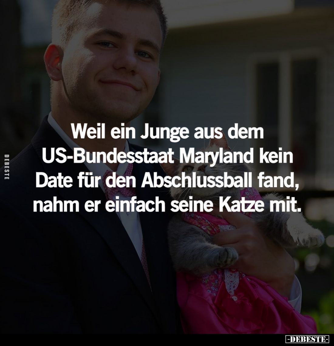 Weil ein Junge aus dem US-Bundesstaat Maryland kein Date für den Abschlussball fand, nahm er einfach seine Katze mit.