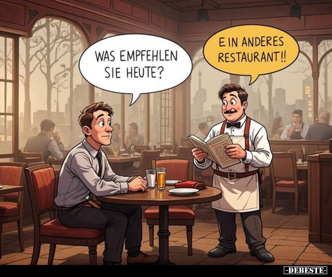 Was empfehlen sie heute? -
E in anderes Restaurant!!