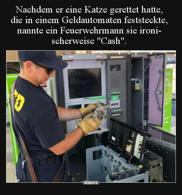Nachdem er eine Katze gerettet hatte, die in einem.. - Lustige Bilder | DEBESTE.de