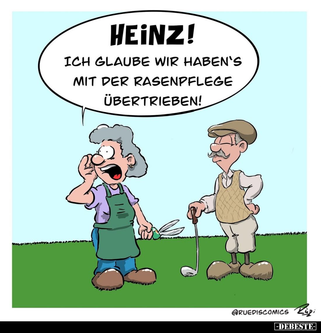 Heinz! Ich glaube wir haben's mit der Rasenpflege.. - Lustige Bilder | DEBESTE.de