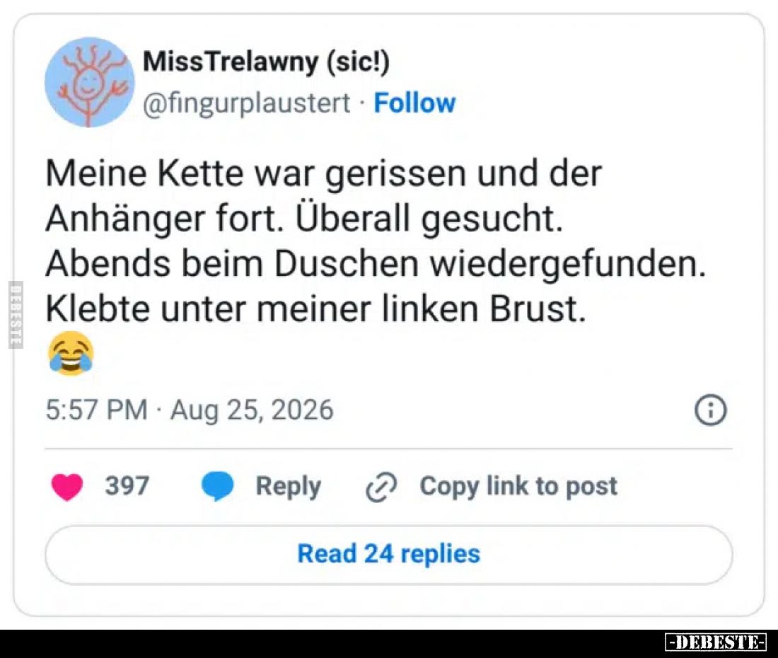 Meine Kette war gerissen und der Anhänger fort... - Lustige Bilder | DEBESTE.de