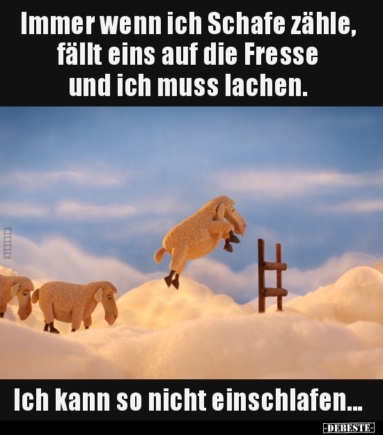 Immer wenn ich Schafe zähle, fällt eins auf die Fresse.. - Lustige Bilder | DEBESTE.de
