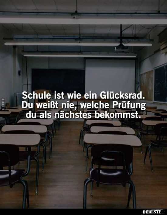 Schule ist wie ein Glücksrad. Du weißt nie, welche Prüfung.. - Lustige Bilder | DEBESTE.de