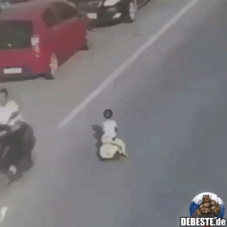 Wie da einfach keiner anhält... Wahrscheinlich ein Mädchen. :)