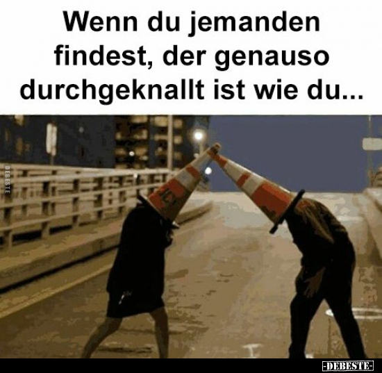 Wenn du jemanden findest, der genauso durchgeknallt ist wie..