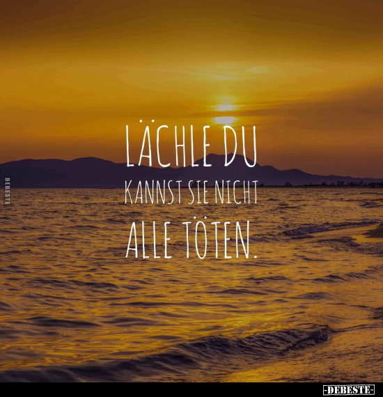 Lächle du kannst sie nicht alle töten.