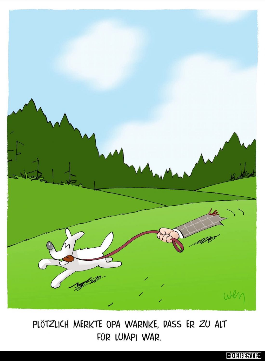 Plötzlich merkte Opa Warnke, dass er zu alt für Lumpi war.