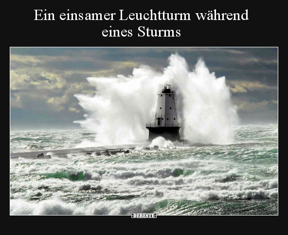 Ein einsamer Leuchtturm während eines Sturms.. - Lustige Bilder | DEBESTE.de