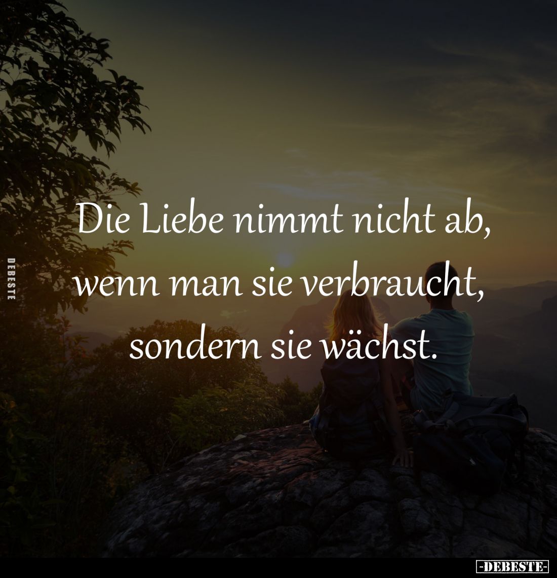Die Liebe nimmt nicht ab,
wenn man sie verbraucht, 
sondern sie wächst.