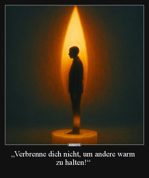 „Verbrenne dich nicht, um andere warm zu halten!“