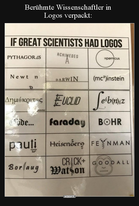 Berühmte Wissenschaftler in  Logos verpackt.. - Lustige Bilder | DEBESTE.de