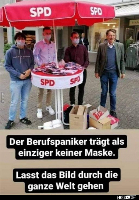 Der Berufspaniker trägt als einziger keiner Maske.. - Lustige Bilder | DEBESTE.de